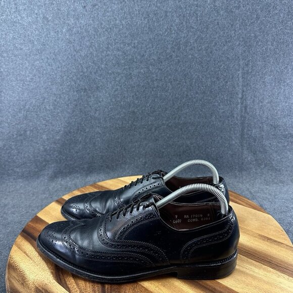 Allen Edmonds Lloyd Shoes Mens 9AA Black Leather Wingtip Lace Up Dress Shoe main image 11